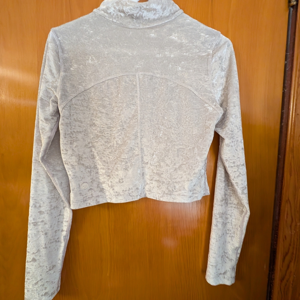 Elegant Velvet Women's Top in Light Gray